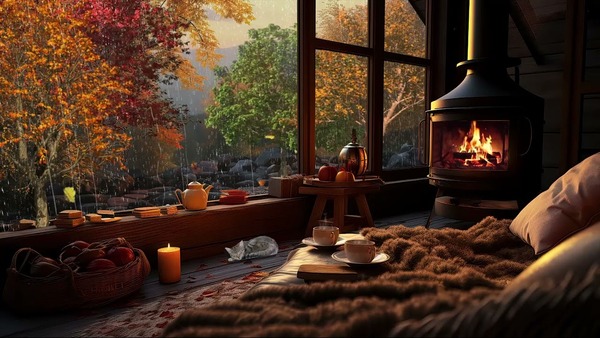 Tavolo con tè e luce naturale, atmosfera tranquilla